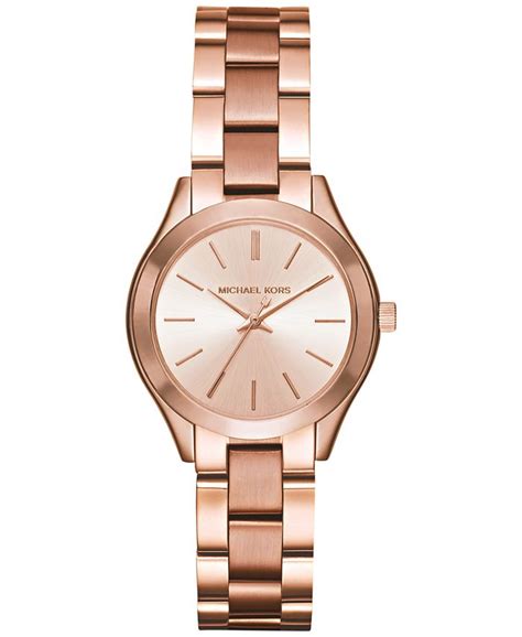 Michael Kors Ladies' Slim Runway Rose Tone .